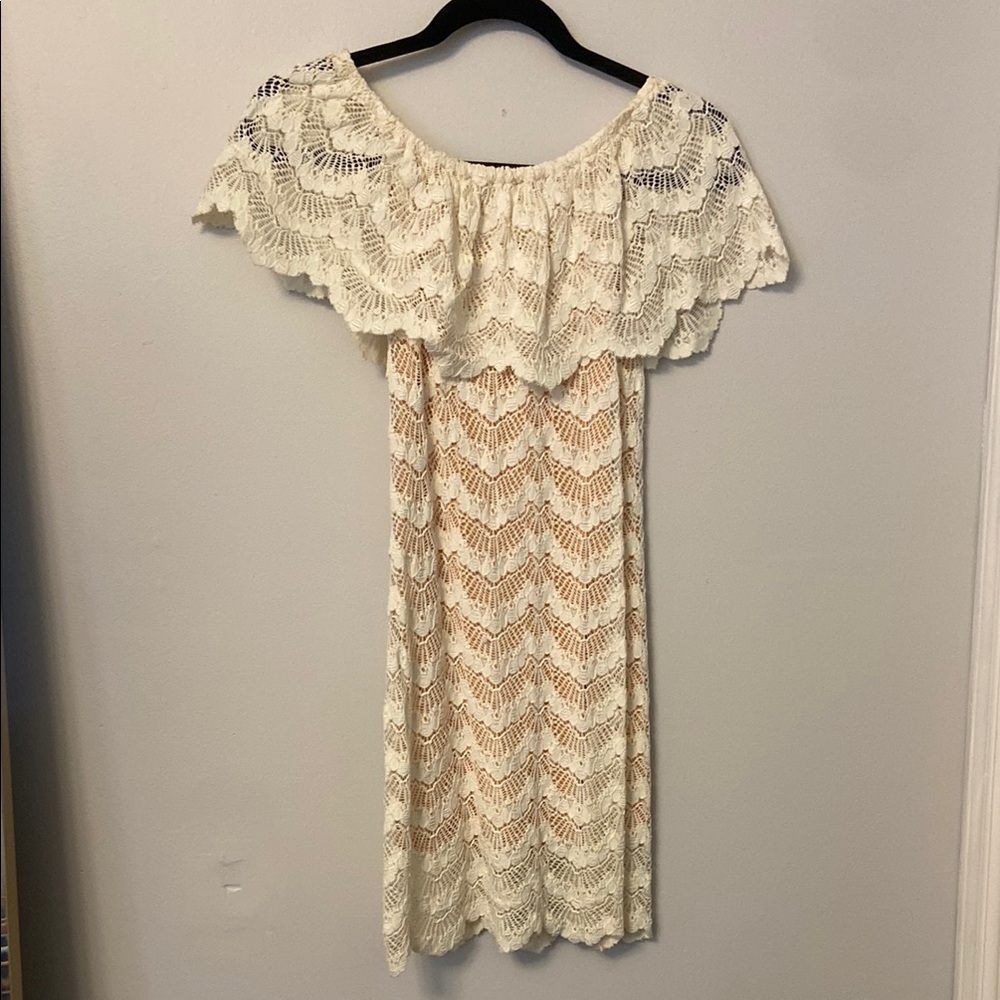 Cream Lace Off-Shoulder Dress | Nightcap